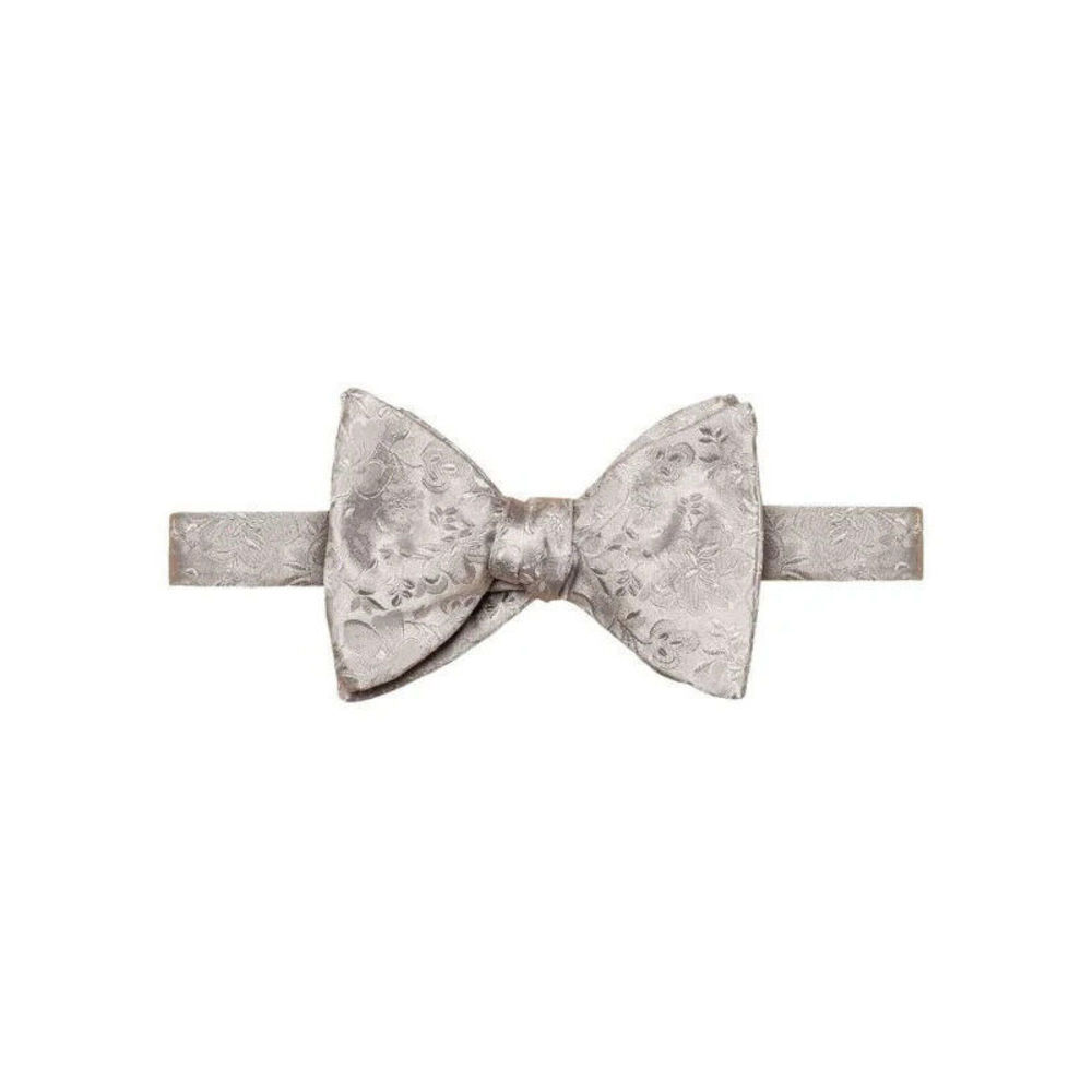 Eton Floral Jacquard Silk Bow Tie in Light/Pastel Gray - Picture 3 of 4
